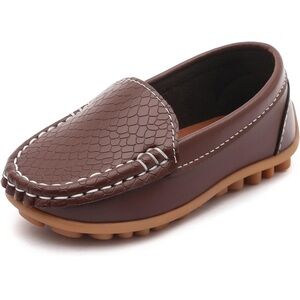 Classic Brown Kids Dress Loafers